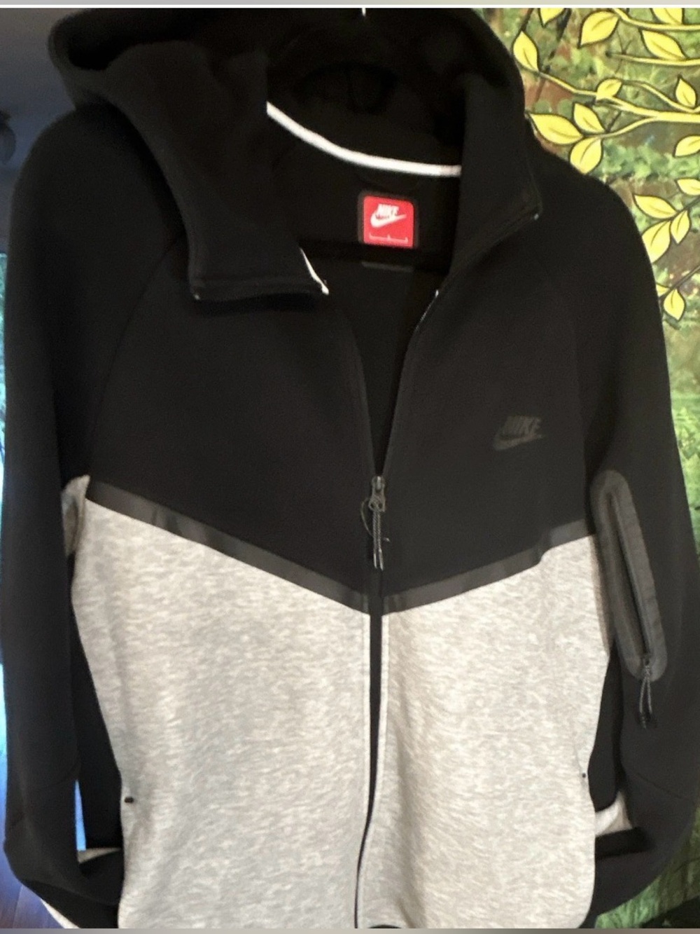 Nike Black & Light Gray Colorblock Full- 2 Way-Zip Hoodie